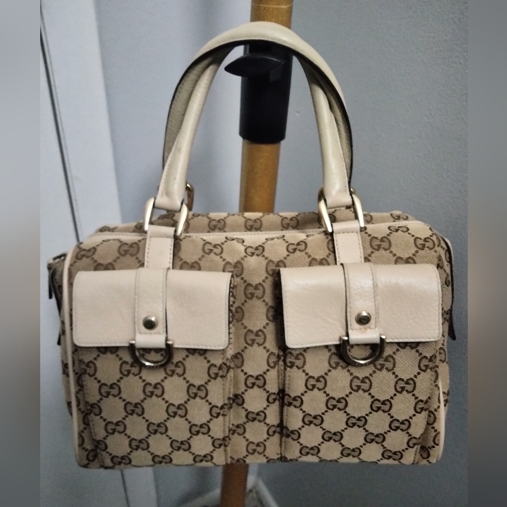 Gucci Cream Designer Handbag